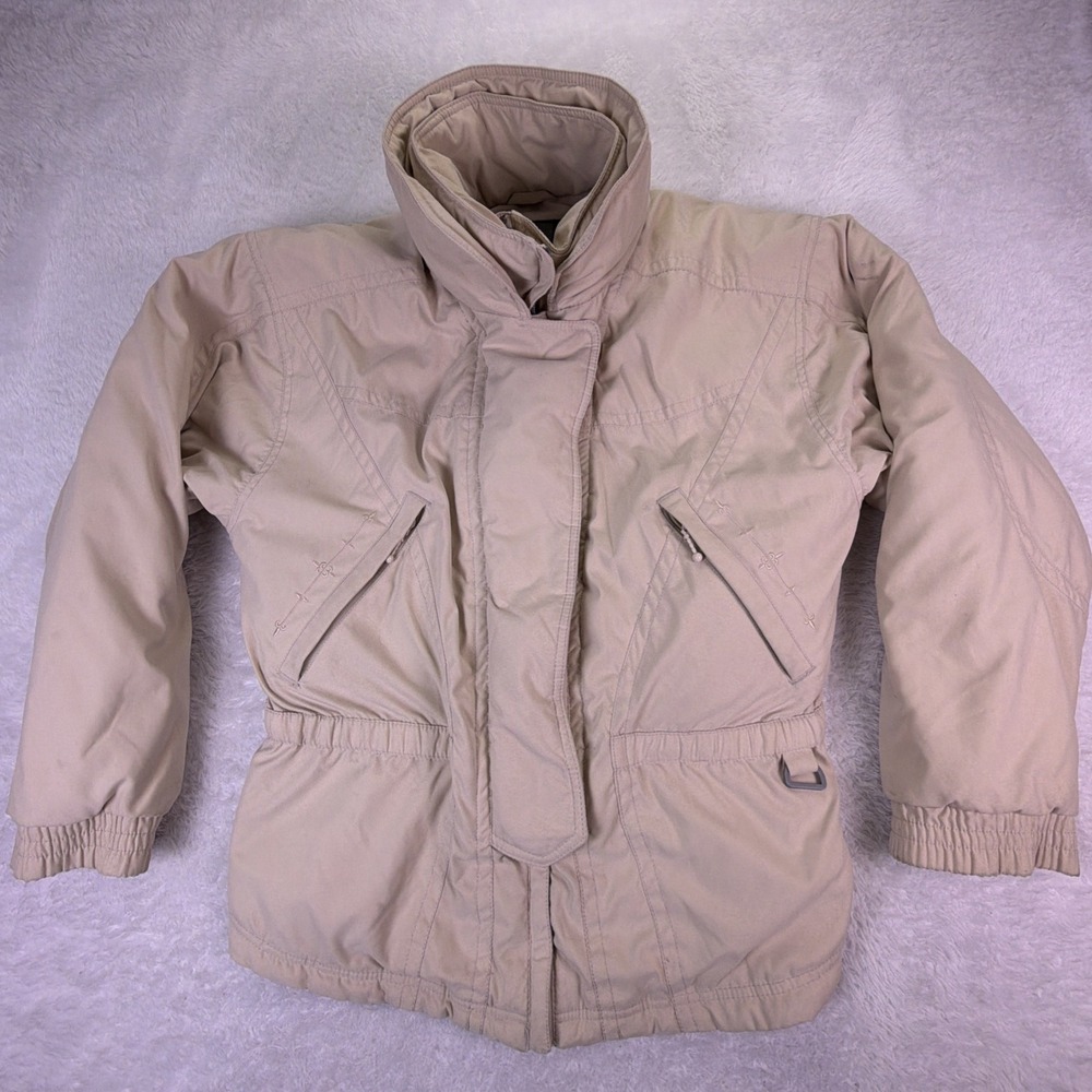 VTG Rawik Skiwear Insulated Cream Ski Snow‎ Zip Up Puffer Jacket Womens Large